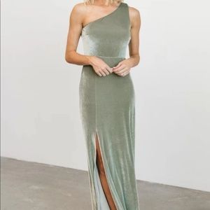 Balticborn Tatiana velvet one shoulder maxi dress